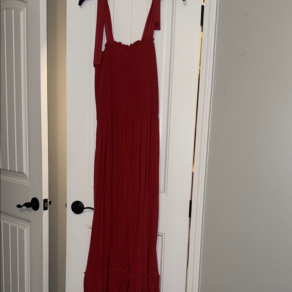 Red Maxi Dress with Straps